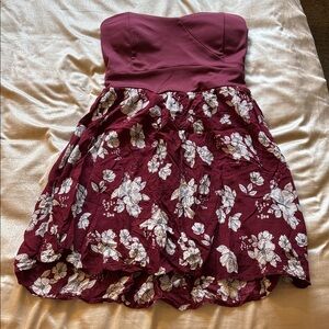Floral strapless mini sundress